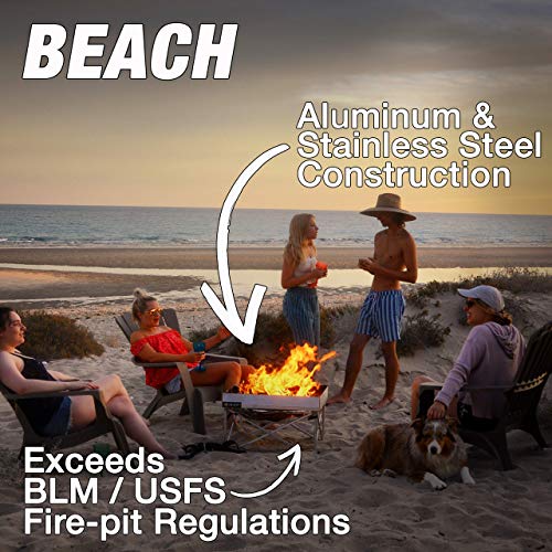 Fireside Outdoor Pop-Up Fire Pit + Extra Fire Mesh | Portable And Lightweight | Fullsize 24 Inch | Weighs 7 Lbs. | Never Rust Fire Pit | Extra Fire Mesh Included #TOP4