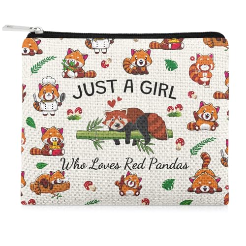 Red Panda Gifts Small Coin Purse Red Panda Themed Gift Cute Coin Pouch Animal Lover Gifts for Women Daughter Sister Zipper Bag for Coins Graduation Christmas Birthday Gift for Friend Bestie