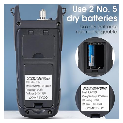 Medidor de potencia óptica con luz LED integrada y rango de -50 a +26dBm 7