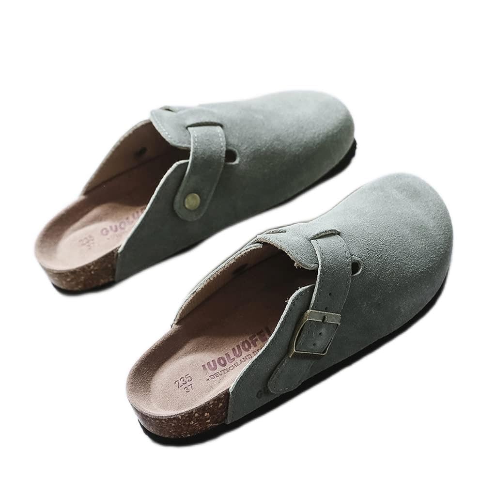 Handmade Gray Suede Slip-On Leather Sandals Handmade Grey Suede Leather Sandals: Anatomical Soft Footbed  main image 3