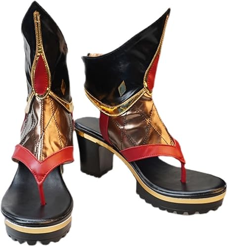 Genshin Impact Kuki Shinobu - Zapatos de cosplay de anime para mujer, disfraz de juego de rol, piel sintética