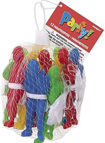 Unique Parachute Men Toy Favors - 3.75", Assorted Colors, 12 Pcs