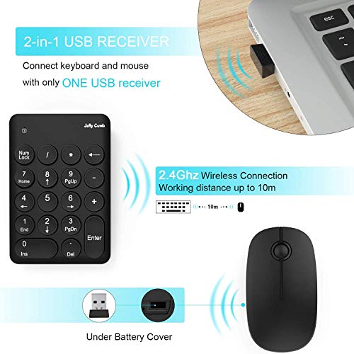 Jelly Comb Wireless Number Pad and Mouse (Black) - Thumbnail 3