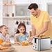 2 Slice Toaster, Hosome Stainless Steel Bread Bagel Toaster Extra Wide Slots Toasters with Warming Rack, 6 Shade Settings, LED Display, Removable Crumb Tray, Bagel/Defrost/Reheat/Cancel Function, 800W