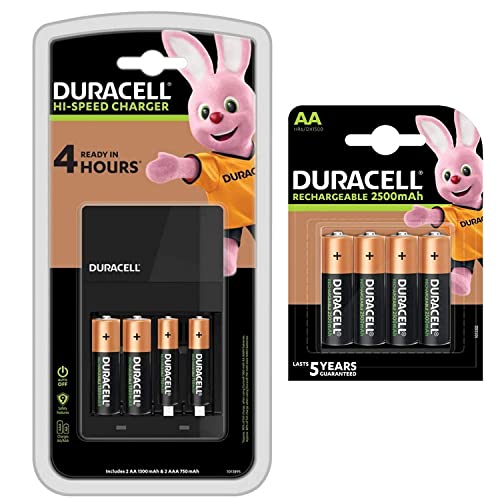 Duracell AA y cargador pilas AAA con 2 aa Estándar & 4 aa precargado Pilas Recargables