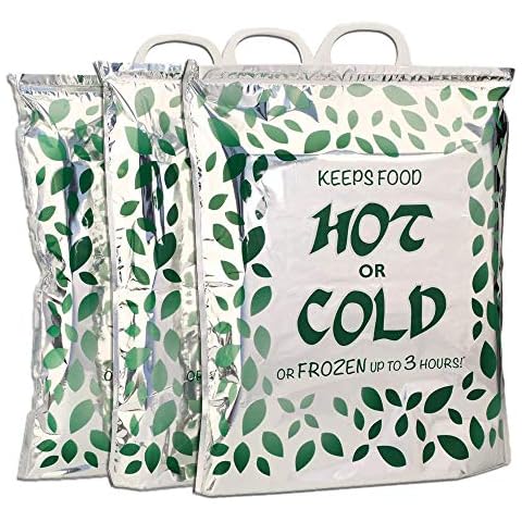 Ader Products 3 Hot Cold Food Bags, Large Size 16x18x6 inches, Reusable Insulated Thermal Cooler for Fruit/Meat/Vegetables, Ice-cold Beers & Beverages | Keeps Frozen Up to 3 Hours Cover