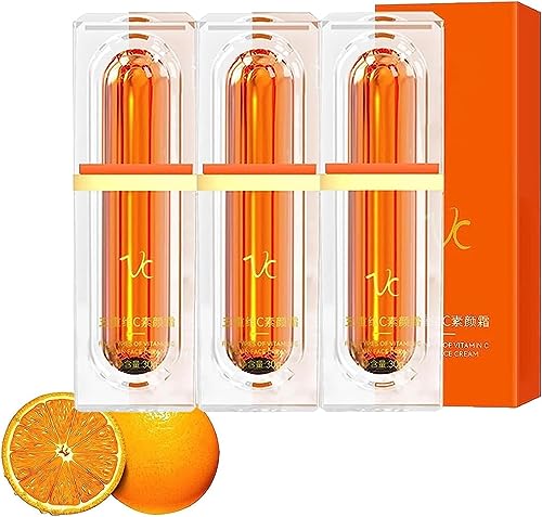 Five Vitamin C Cream, Skin Tone Even Cream, Anti-Aging/Wrinkles/Dark Spots Brightening Serum for Facial Skin Care, Face Moisturiser for Women and Men, 30g (3pcs)