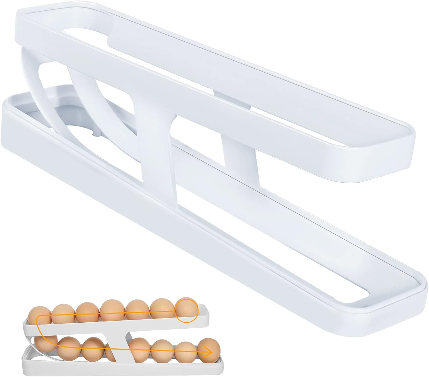 Rolling Egg Holder for Refrigerator, Automatic Scrolling Egg Storage
