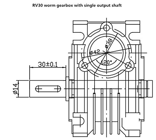 NMRV-030 Speed Reducer Ratio 80:1 Worm Gear High Torque Gearbox Reducer for NEMA23 Stepper/Servo Motor