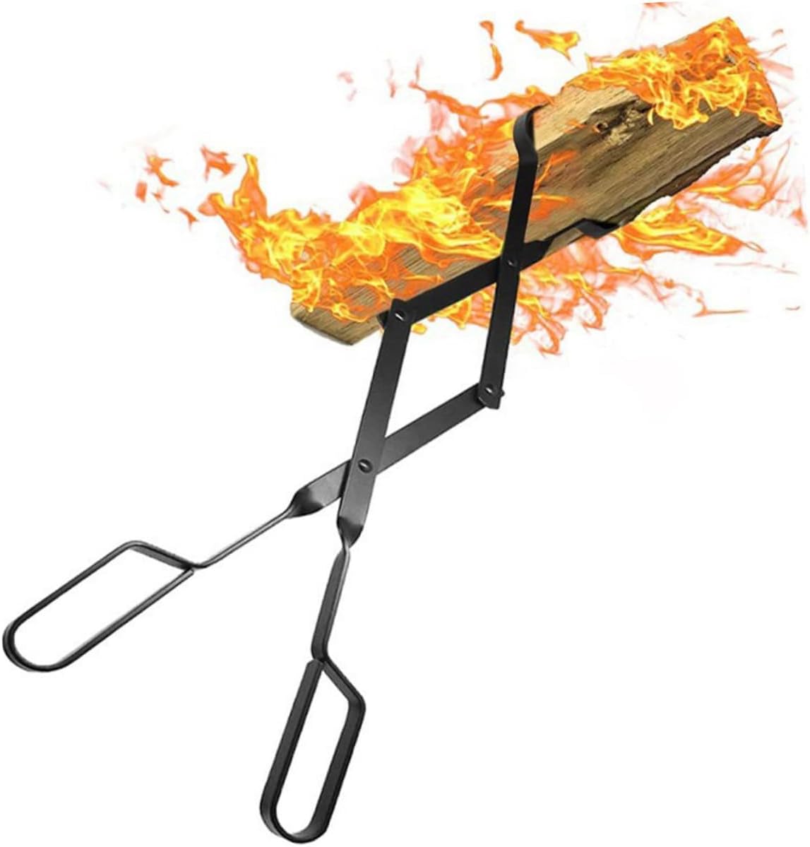 Indoor Firewood Tong Folding Fireplace Log Grabber Tool Metal Construction for Safe Firewood Handling for Indoor and Outdoor Use