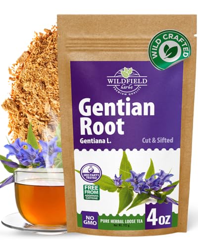 Image of 4 oz. Gentian Root Dried Gentian Root Herbal Tea (Gentiana Lutea) - 113g Raiz De Genciana