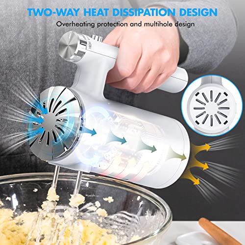 Hand Mixer Electric, Mixer Electric Continuously Variable Speed Control Mixers Kitchen Handheld, Eject Button / 5 Stainless Steel Accessories/Turbo Boost/Self-Control Speed For Baking Cake Egg Cream Food Beater #TOP4