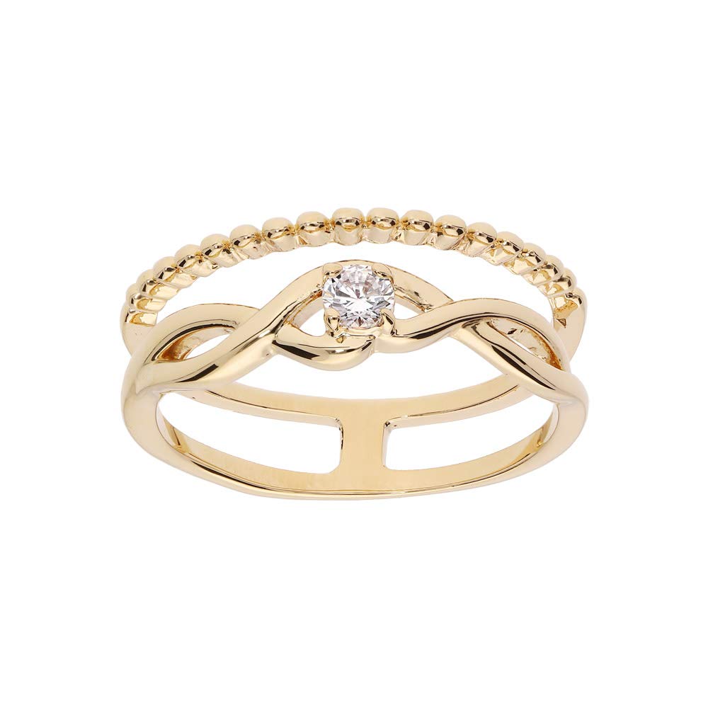 Bague plaqué or double croisée à porter du bureau aux sorties
