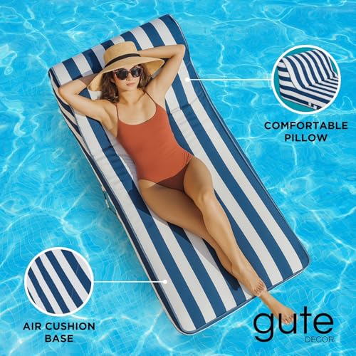 Upholstered Stylish Pool Float Lounger Recliner, Large Floating Chair & Backrest, Heavy Duty Lake, Beach, Adults & Kids - Comfortable Tube, Durable Water Floaty Tanning Lounge - Terracotta by GUTE - Used condition - Image 2