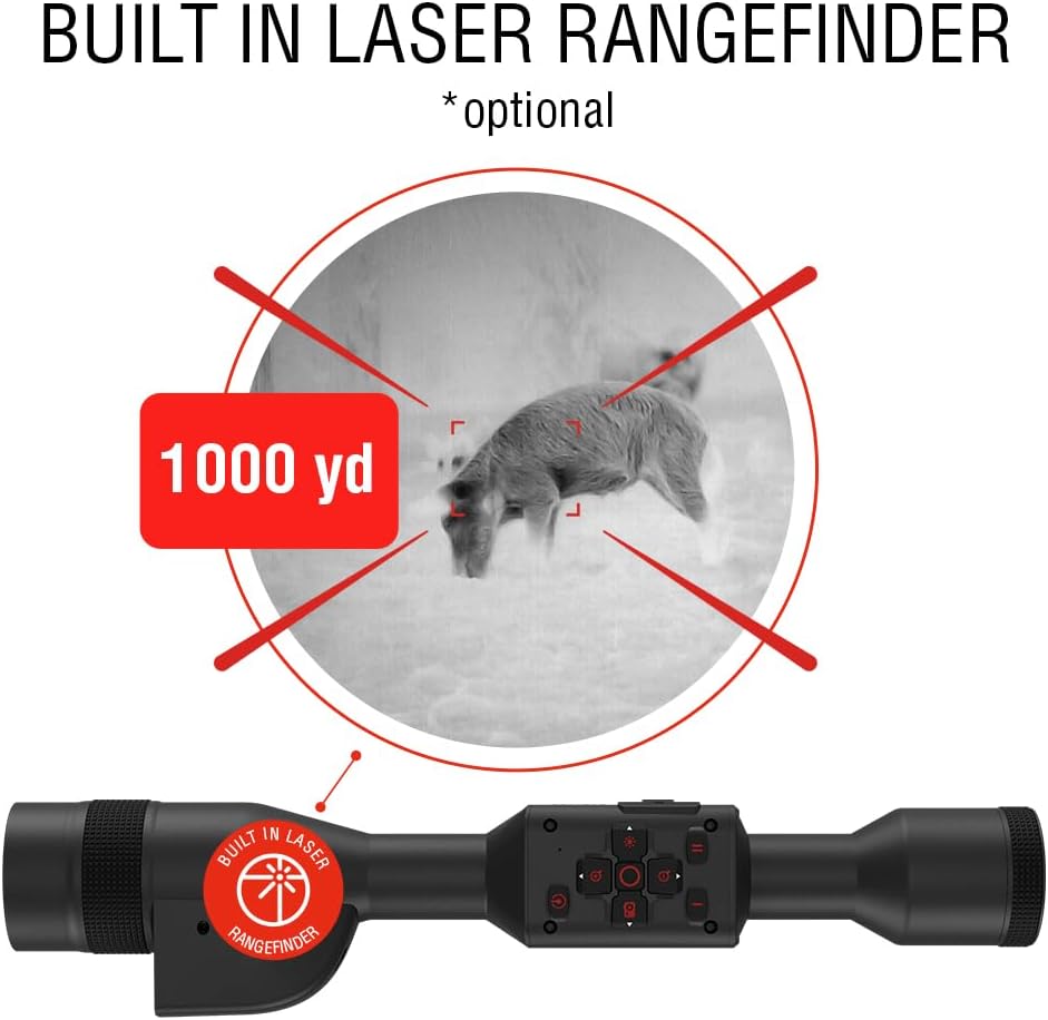 ATN Thor 5 LRF Smart HD Thermal Scope w/Ultra Sensative Gen 5 Sensor, Video Rec, Ballistic Calculator, RAV