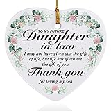 Thank You Gifts for Future Daughter in Law, Thank You fro Loving My Son, Wedding Marriage Gifts Future Daughter in Law Bride to Be Gifts for Her from Mother Father in Law, Ornament Keepsake Gifts