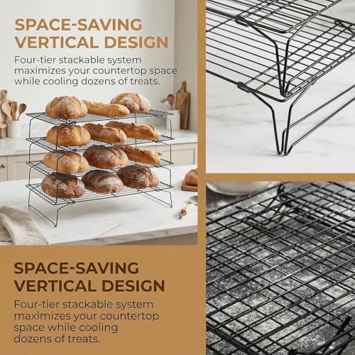 Velorique Collapsible Cooling Rack, Stainless Steel Rack for Cookie Baking (4-TIER) by Velorique - Used condition - Image 4