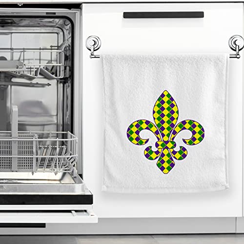 Naanle Mardi Gras Fleur De Lis Hand Towels Set Of 2 Bath Towels Absorbent Soft 100% Combed Ring Spun Cotton Bathroom Towel Kitchen Dishwashing Towels Hotel Spa Towels Home Decor 16 X 30 Inches #TOP2