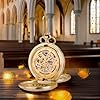 ManChDa Pocket Watch - Pocket Watches Chain Mechanical Double Cover Pocket Watches Steampunk Skeleton Antique Roman Numerals Wind Up Fob for Men + Gift Box | Gold #1