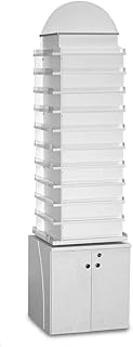 Sonoma White Nail Polish Display Shelf with 360 Degree Swivel, Rotate Polish Bottle Stand, Locking Cabinet, Large Salon Storage Furniture