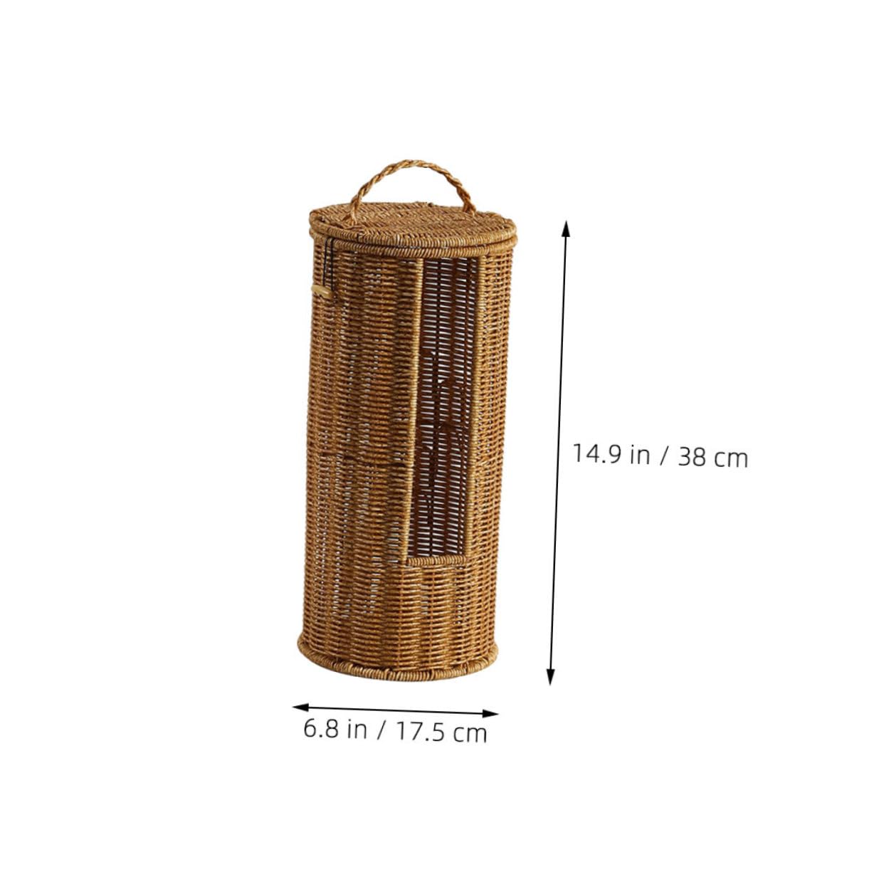 Zerodeko Handwoven Storage Basket with Lid Stylish Faux Rattan Organizer for Towels and Toilet Paper for Home Hotel and Bathroom