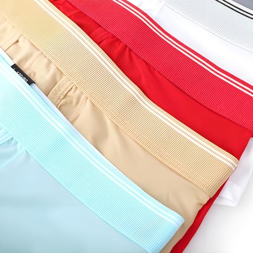 Mens Bulge Enhancing Trunks Underwear Ice Silk Boxer Briefs with Pouch for Balls3