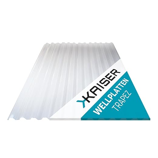 KAISER plastic® Wellplatte | Xtra Strong (PC) | glatt und klar | Trapez 76/18-1mm Stärke | 90 x 120 cm | 1 Stk. | Made In Germany