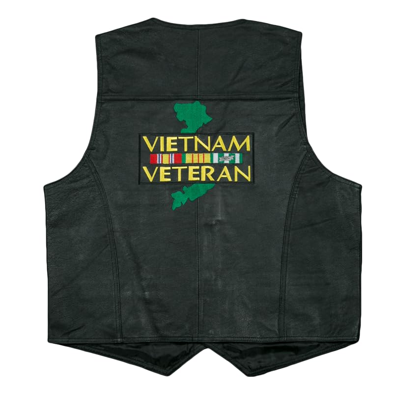 JWM Vietnam Veteran Leather Vest (XL) Black