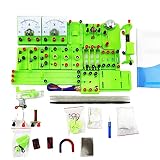 Contiene: con interruptores, amperímetro, voltímetro, cables, bombillas, LED... todas las diferentes partes se pueden almacenar en una caja
