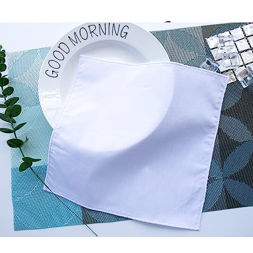 Image of 3-Pk Mens Cotton White Pocket Square with Color Border(10 Colors)