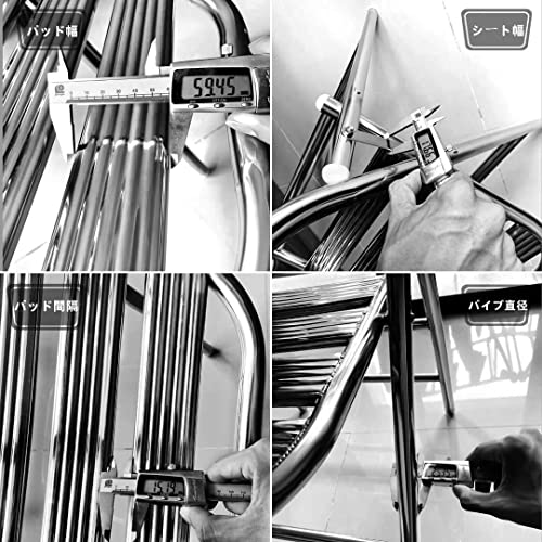 折りたたみチェア パイプ椅子 ステンレス製 軽量 ミーティングチェア 会議椅子 アウトドアチェア 通気性 オフィスイス 背もたれ ダイニングチェア 耐荷重150kg (54D x 45W x 87H 厘米, 1pcs) [5]