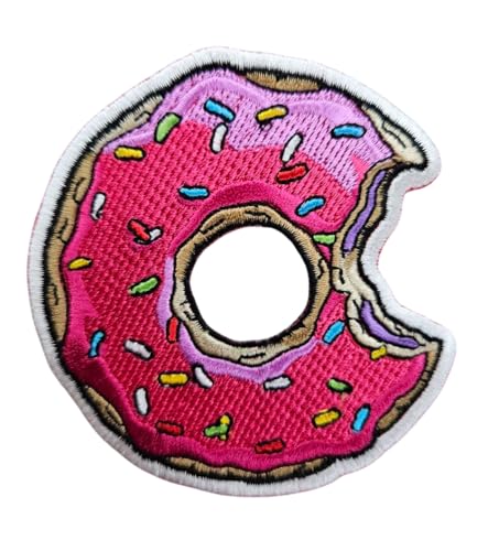3.5 Embroidered Donut Iron On Patch - Decorative Donut Applique Iron On-Sew On Patches for Clothing, Hats, Clothes, Backpacks, Holes, Jackets