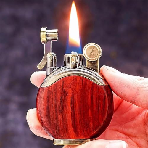 Encendedor de mesa vintage de madera color rojo