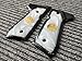 CTG Custom Grips for Beretta 92 FS,White Pearl Resin with Gold Medallion,Black Wood Texture,Fits 92FS, 92F, 92A1, M9, M9A1 – Full Size Grip Panels