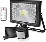 MEIKEE【2023年改良 リモコン操作】センサーライト 屋外 人感投光器 防犯照明 20W 2500LM 常時点灯機能 PIR人感 検出距離調整 昼白色6500K 超高輝度 駐車場 玄関灯 倉庫 屋内 町内の防犯に IP66防水 日本語説明書付き PSE認証済 適格請求書発行可能