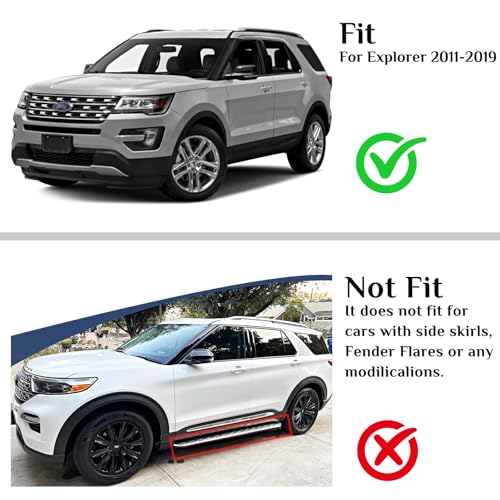 Image of Mud Flaps Compatible with Ford 2011-2014 Explorer (Wheelbase 112.6) / 2015-2019 Explorer (Wheelbase 112.8), Dedicated Mudguard for Four Seasons Universal Protection, Front and Rear