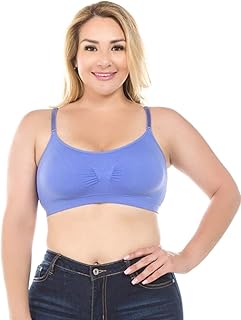 [アネモネ] PLUSサイズ カップイン ブラトップ インナー レディース ノンワイヤー 見せブラ 背中見せ スポーツブラ フィットネスウェア bra03-plus (PLUSサイズ, Indigo Blue)