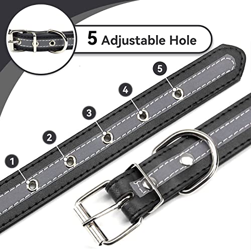 Petcare Reflective Dog Collar With Cute Paw Rivet Studded Funny Soft Pu Leather Adjustable Puppy Dog Collars For Small Medium Large Dogs Cats (Black,Small) #TOP6