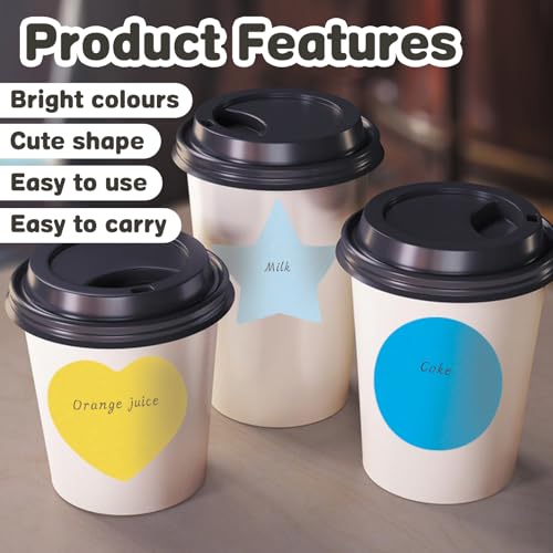 AYSYR 720 Blätter Sticky Notes,Bunt Haftnotizen Klebezettel Klein,24 Stück Notizzettel Selbstklebend für Notizen To-Do-Listen,Herzen Sterne Runde Haftnotizen Lustig für Büro Zuhause Schule(8 Farben)