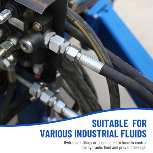 Image of 12 Pack 1 /2 inch NPTF Hydraulic Hose Fittings, 3 /8 inch I.D. Hose x 1 /2 inch NPTF Male with Protection Cover Hydraulic Hose End Crimp Fitting Kits