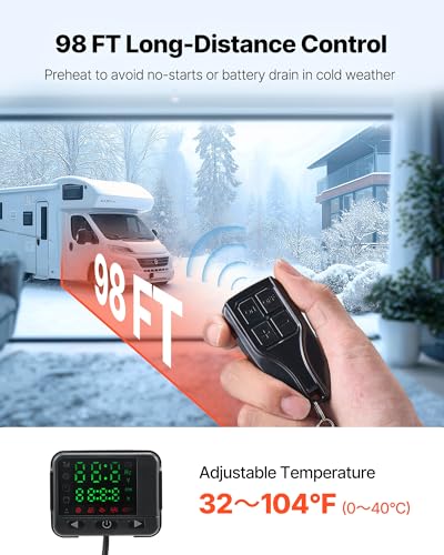 Image of VEVOR 8KW Diesel Heater All in One, DC12-24V, Fast Heating Diesel Air Heater with Remote Control and Color Digital Display, Low Noise, Voice Announcement, for RV, Truck, Camper, Van, Boat and Trailer | Remote Control and Color Digital Display, Low Noise with Voice Announcement, for RV, Truck, Camper, Van, Boat and Trailer