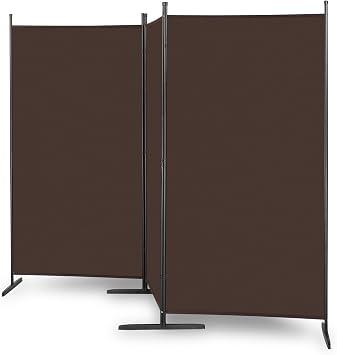 3 Panel Room Divider, 6FT Room Dividers Free Standing, Portable Folding Privacy Screen Wall Room Partition Separator for Living Room, Bedroom, Dining Room, Office, Restaurant, Hospital (Brown)
