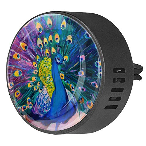 Ambientador de aire para coche (2 unidades) con diseño de pavo real, fruta de la pasión, aroma floral aromaterapia y difusor de aceites esenciales