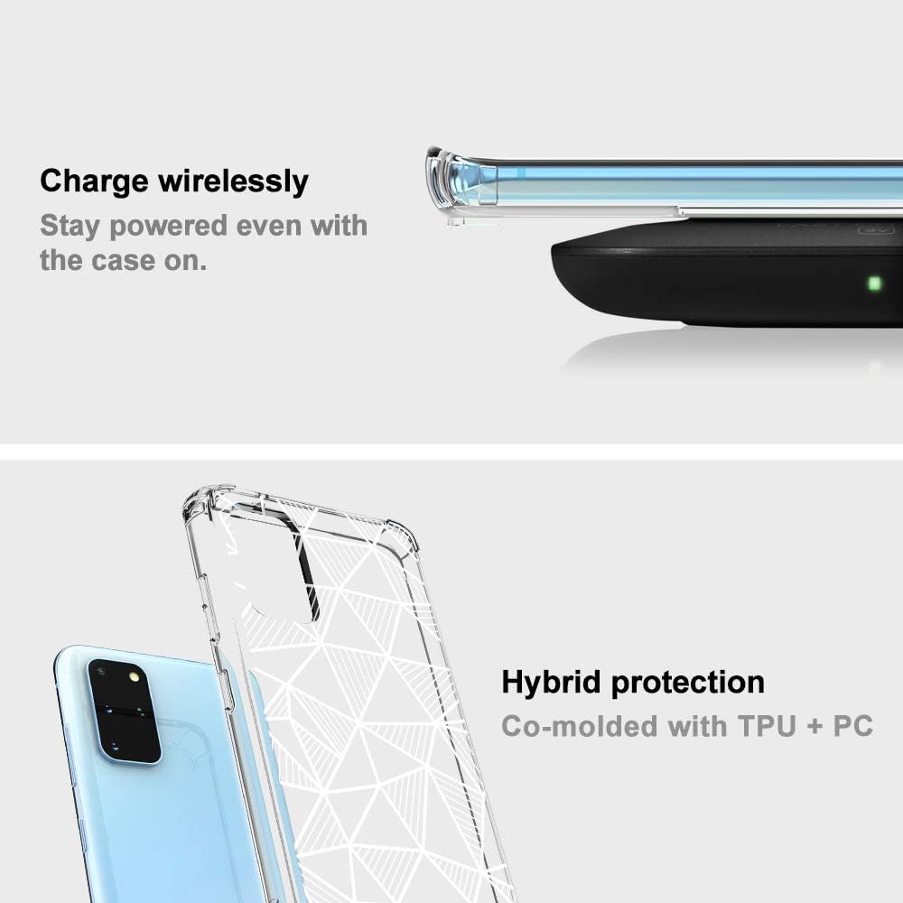 MOSNOVO Designed for Galaxy S20 Plus Case, [6.6 FT Military Grade Drop Protection] Clear Shockproof Phone Cover for Samsung Galaxy S20 Plus - Geometric Pattern