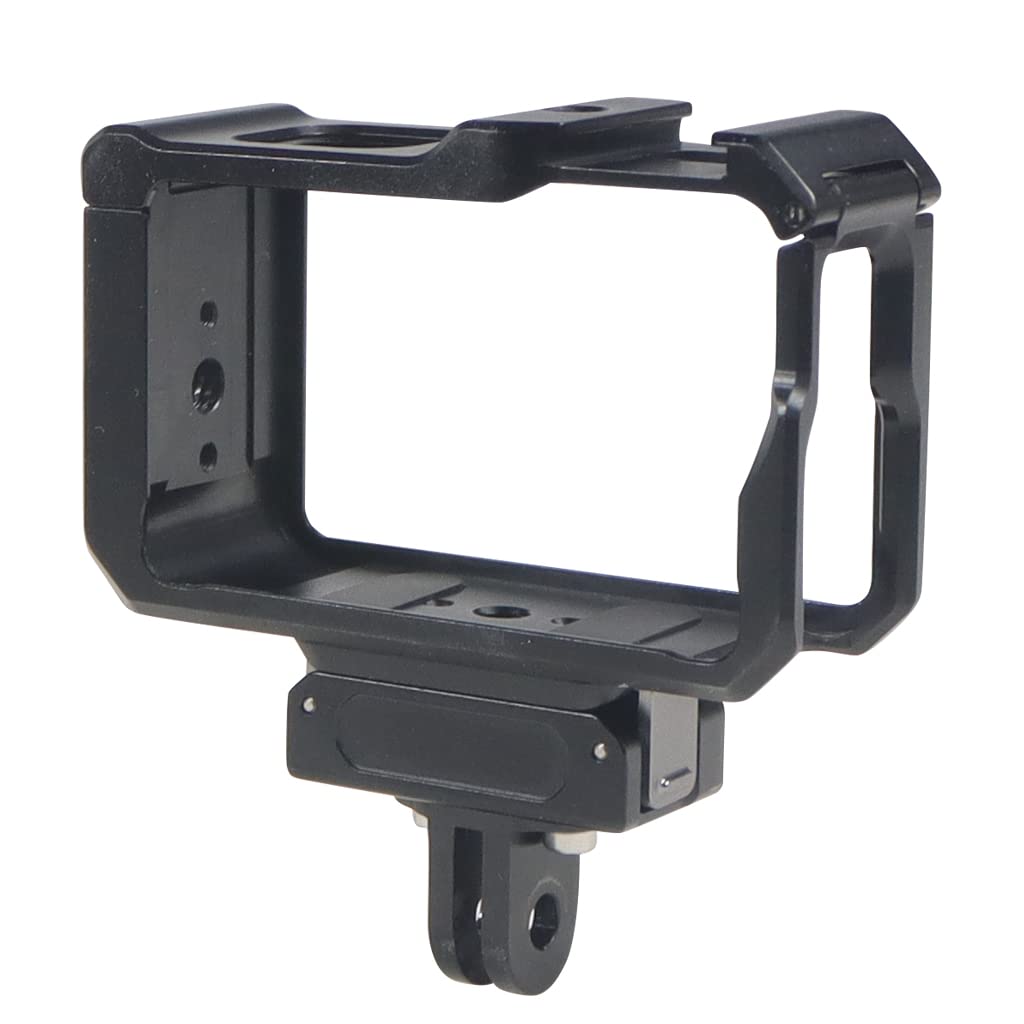 NovelGoal Aluminum Protective Frame Compatible with DJI Action 5pro/4/3 Horizontal and Vertical Shooting Camera Cage with Cold Shoe Slot (Magnet 3in1 Combo)