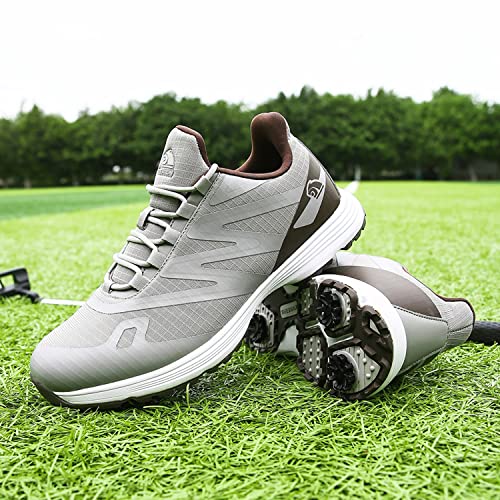 Image of Waterproof Professional Golf Shoes Men Spikes Golf Sneakers Male Outdoor Anti Slip Walking Footwears