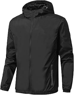 BOTCAM Rain Jacket Men's Jacket Autumn Softshell Jacket Classic Hooded Jacket Hiking Jacket Men's Outdoor Jacket Windproof Biker Jacket Stand-Up Collar Sports Jacket Waterproof Thermal Jacket M-4XL