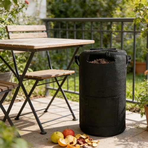 Contenedor de compostaje con ventanas bajas para generar abono orgánico casero 6