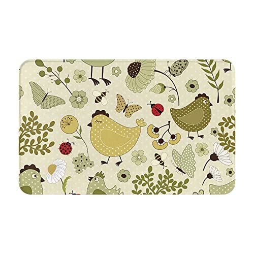 BEULSI Area Rug gelbe Blätter Hühnerboden rutschfeste Fußmatte Badezimmerteppich dünne Fußmatte saugfähig waschbar für Küche Wohnzimmer Badezimmer 50 x 80 cm