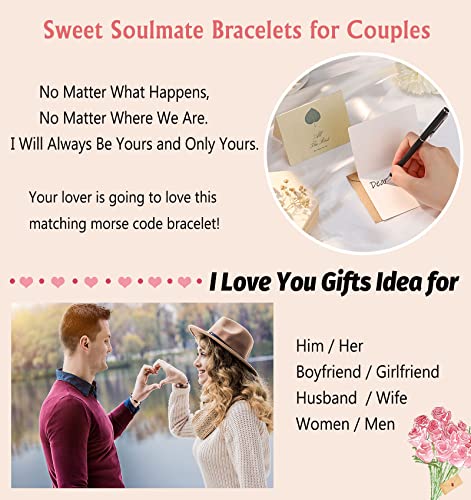Couples Gifts, I Love You Morse Code Bracelets Love Couples Matching Bracelets Boyfriend Girlfriend Long Distance Relationship Bracelet Christmas Birthday Valentines Day Gifts For Him Boyfriend Girlfriend Her Women Men #TOP4